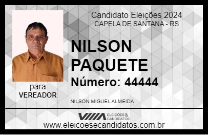 Candidato NILSON PAQUETE 2024 - CAPELA DE SANTANA - Eleições