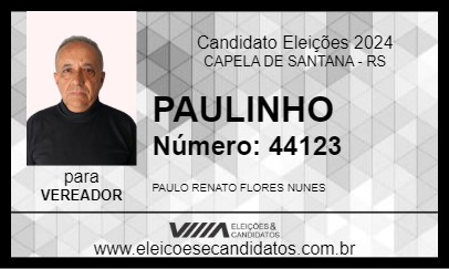 Candidato PAULINHO 2024 - CAPELA DE SANTANA - Eleições