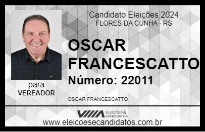 Candidato OSCAR FRANCESCATTO 2024 - FLORES DA CUNHA - Eleições