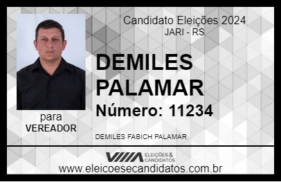 Candidato DEMILES PALAMAR 2024 - JARI - Eleições