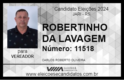 Candidato ROBERTINHO DA LAVAGEM 2024 - JARI - Eleições