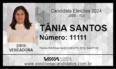 Candidato TÂNIA SANTOS 2024 - JARI - Eleições