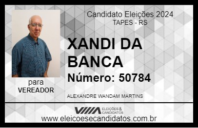 Candidato XANDI DA BANCA 2024 - TAPES - Eleições