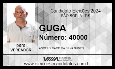 Candidato GUGA 2024 - SÃO BORJA - Eleições