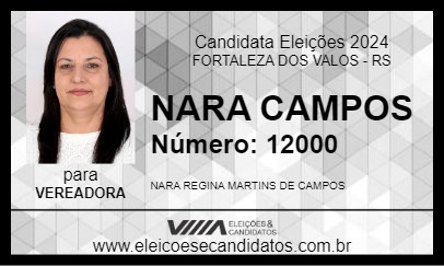 Candidato NARA CAMPOS 2024 - FORTALEZA DOS VALOS - Eleições