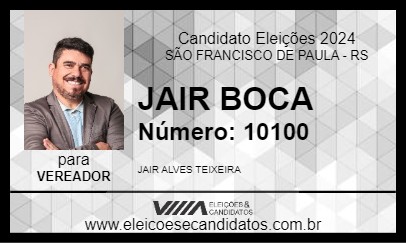 Candidato JAIR BOCA 2024 - SÃO FRANCISCO DE PAULA - Eleições