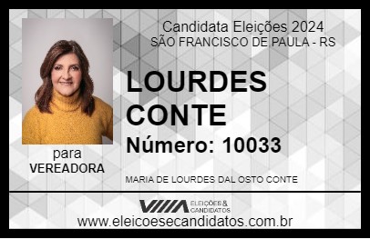 Candidato LOURDES CONTE 2024 - SÃO FRANCISCO DE PAULA - Eleições