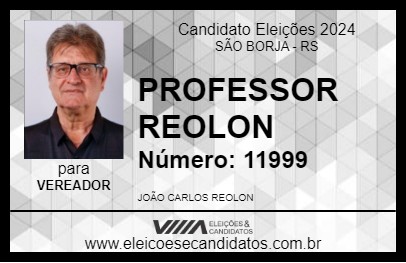 Candidato PROFESSOR REOLON 2024 - SÃO BORJA - Eleições