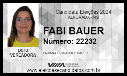 Candidato FABI BAUER 2024 - ALVORADA - Eleições