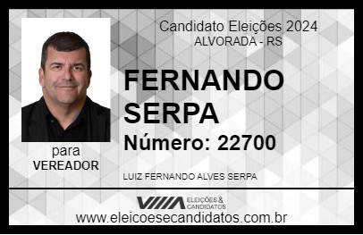 Candidato FERNANDO SERPA 2024 - ALVORADA - Eleições