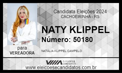 Candidato NATY KLIPPEL 2024 - CACHOEIRINHA - Eleições