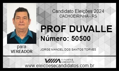 Candidato PROF DUVALLE 2024 - CACHOEIRINHA - Eleições