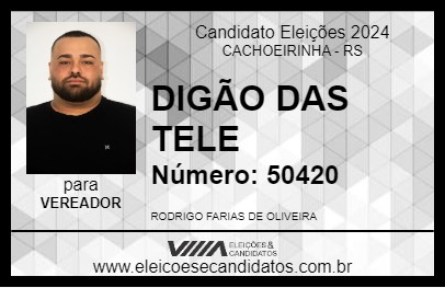 Candidato DIGÃO DAS TELE 2024 - CACHOEIRINHA - Eleições