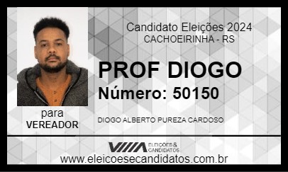 Candidato PROF DIOGO 2024 - CACHOEIRINHA - Eleições