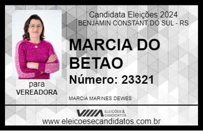 Candidato MARCIA DO BETAO 2024 - BENJAMIN CONSTANT DO SUL - Eleições