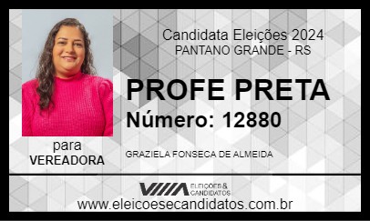 Candidato PROFE PRETA 2024 - PANTANO GRANDE - Eleições