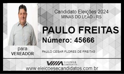 Candidato PAULO FREITAS 2024 - MINAS DO LEÃO - Eleições