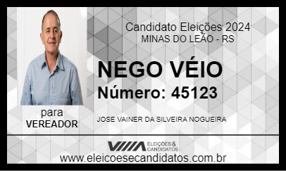 Candidato NEGO VÉIO 2024 - MINAS DO LEÃO - Eleições