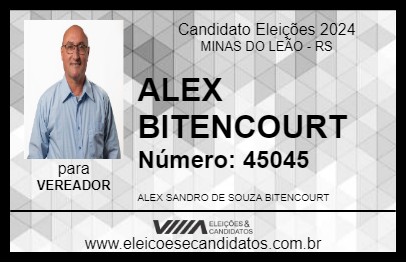 Candidato ALEX BITENCOURT 2024 - MINAS DO LEÃO - Eleições