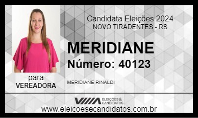 Candidato MERIDIANE 2024 - NOVO TIRADENTES - Eleições