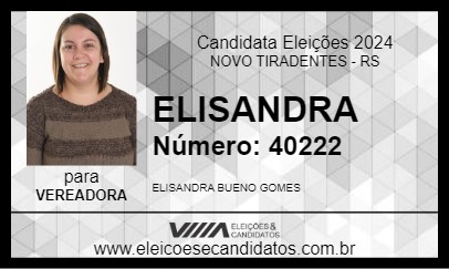 Candidato ELISANDRA 2024 - NOVO TIRADENTES - Eleições