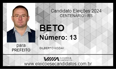 Candidato BETO 2024 - CENTENÁRIO - Eleições