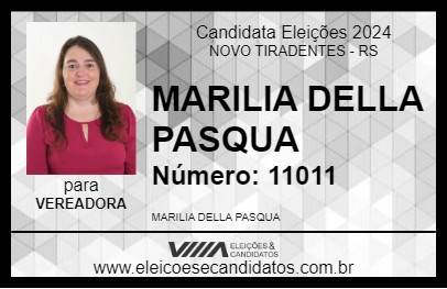 Candidato MARILIA DELLA PASQUA 2024 - NOVO TIRADENTES - Eleições