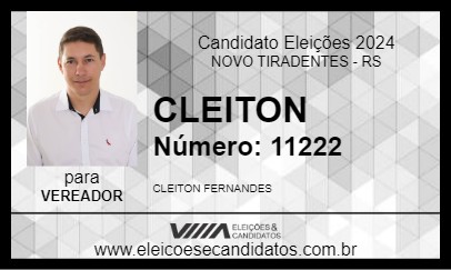 Candidato CLEITON 2024 - NOVO TIRADENTES - Eleições