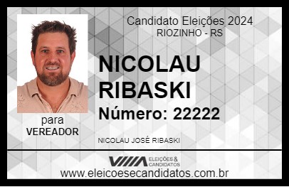 Candidato NICOLAU RIBASKI 2024 - RIOZINHO - Eleições