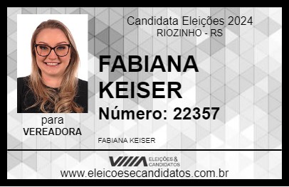 Candidato FABIANA KEISER 2024 - RIOZINHO - Eleições