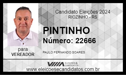 Candidato PINTINHO 2024 - RIOZINHO - Eleições