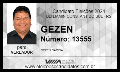 Candidato GEZEN 2024 - BENJAMIN CONSTANT DO SUL - Eleições