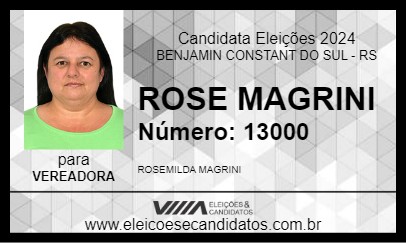 Candidato ROSE MAGRINI 2024 - BENJAMIN CONSTANT DO SUL - Eleições