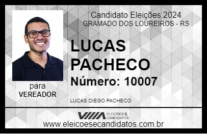 Candidato LUCAS PACHECO 2024 - GRAMADO DOS LOUREIROS - Eleições