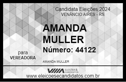 Candidato AMANDA MULLER 2024 - VENÂNCIO AIRES - Eleições