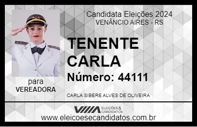 Candidato TENENTE CARLA 2024 - VENÂNCIO AIRES - Eleições