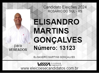 Candidato ELISANDRO MARTINS GONÇALVES 2024 - ROSÁRIO DO SUL - Eleições