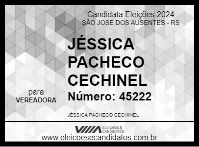 Candidato JÉSSICA PACHECO CECHINEL 2024 - SÃO JOSÉ DOS AUSENTES - Eleições