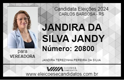 Candidato JANDIRA DA SILVA JANDY 2024 - CARLOS BARBOSA - Eleições