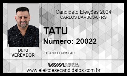 Candidato TATU 2024 - CARLOS BARBOSA - Eleições