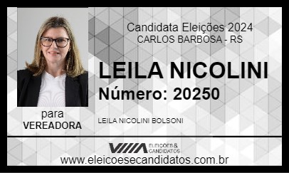 Candidato LEILA NICOLINI 2024 - CARLOS BARBOSA - Eleições