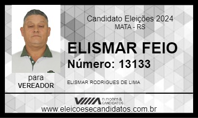 Candidato ELISMAR FEIO 2024 - MATA - Eleições