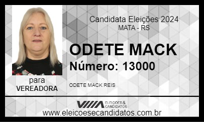 Candidato ODETE MACK 2024 - MATA - Eleições