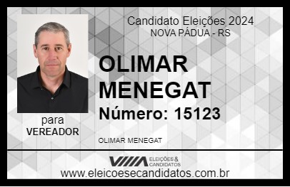 Candidato OLIMAR MENEGAT 2024 - NOVA PÁDUA - Eleições