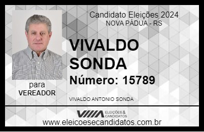 Candidato VIVALDO SONDA 2024 - NOVA PÁDUA - Eleições