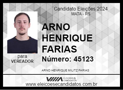 Candidato ARNO HENRIQUE FARIAS 2024 - MATA - Eleições