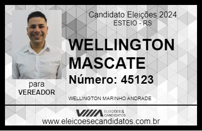 Candidato WELLINGTON MASCATE 2024 - ESTEIO - Eleições