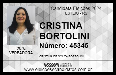 Candidato CRISTINA BORTOLINI 2024 - ESTEIO - Eleições