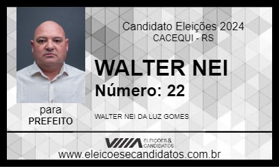 Candidato WALTER NEI 2024 - CACEQUI - Eleições