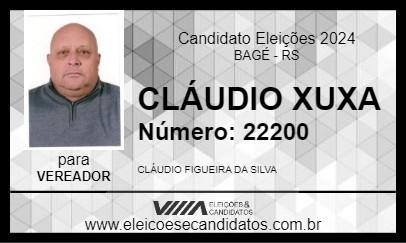 Candidato CLÁUDIO XUXA 2024 - BAGÉ - Eleições